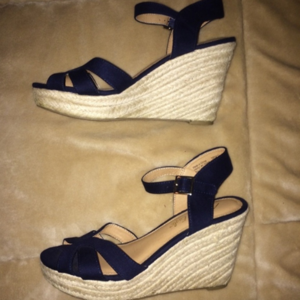 Navy Blue Wedges